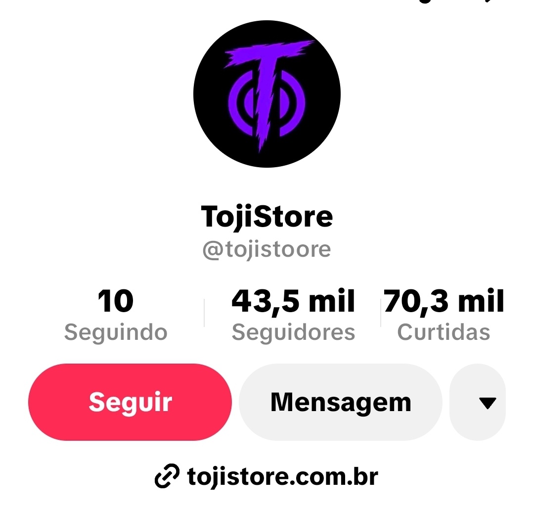 Conta TikTok com 43k de seguidores + monetização e shop para criador ativada