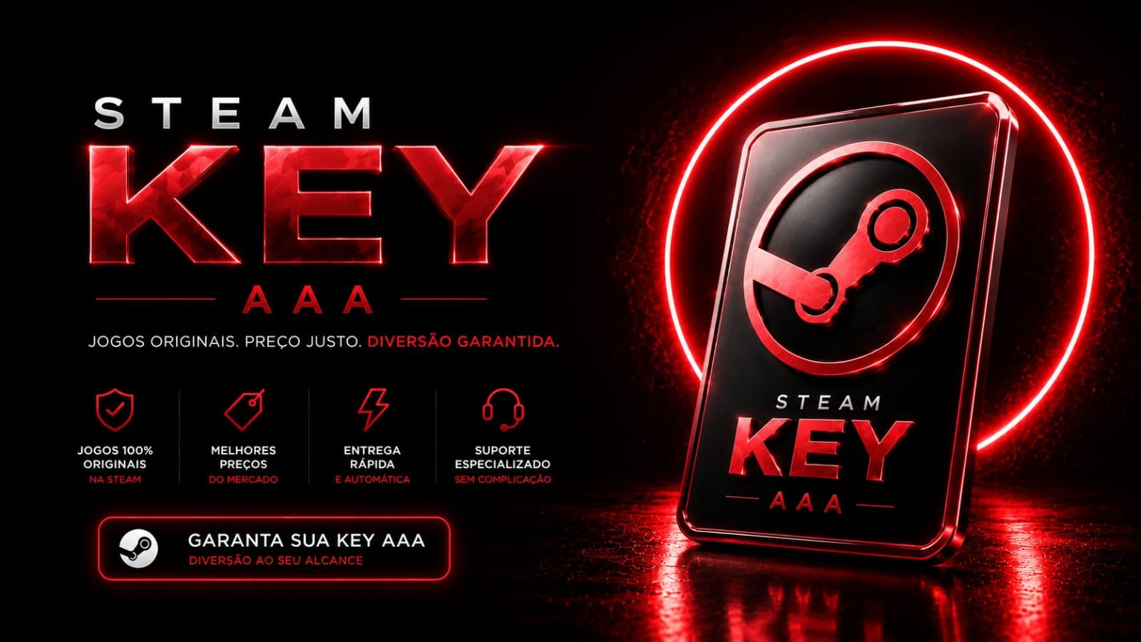 🔴 KEY STEAM AAA [R$500+]